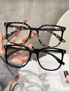 1pc/2pcs Square Full Frame Computer Glasses, Fashionable Accessory Suitable For Daily Wear, Parties And Streetwear - Multicolor - View 10