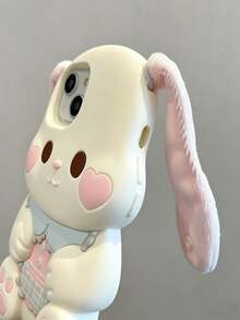 Cute 3D Rabbit Silicone Phone Case With Plush Ears For IPhone 17/17 Pro/7 Air/17 Pro Max/16/16 Pro/16 Plus/16 Pro Max/15/15 Pro/15 Plus/15 Pro Max/14 Pro Max/14/14 Pro/14 Plus/13/13 Pro/13 Pro Max/12/12 Pro/12 Pro Max/11/11 Pro/11 Pro Max/XS/XR/XS Max/7 Plus/8 Plus/7G/8G/6G/6 Plus/ 12 Mini/ 13 Mini - Cute Cartoon Phone Case, Perfect Gift For Girlfriend - Multicolor - View 8