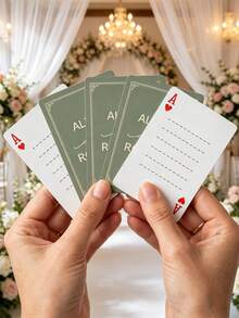 Bộ bài cưới cá nhân hóa và sổ lưu niệm thay thế, bài poker khắc tên riêng, quà tặng cưới tối giản, thiết kế chữ cái đầu. - Nhiều màu - Xem 5