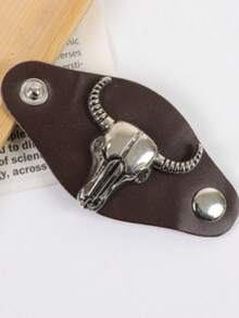 Vintage Distressed Bull Head Scarf Clip, European And American Style Scarf Holder, Western Cowboy Outfit Accessory - A - View 11