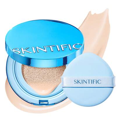 SKINTIFIC 完美持久丝绒哑光气垫粉底液，全效遮瑕，持久控油，打造无瑕妆容