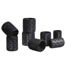Jamshore 6pcs/Set Ceramic Thermal Black Hair Rollers Aluminum Core Hook & Loop Air Bang Self-Adhesive Fast Heating Magic Sleep Volume Curl Bar Damage-Free Styling - Black - View 9