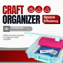 Super Satchel Compartment Box Clear Craft Organizer Storage Case - Aqua Pack Of 1 - Aqua - View 3