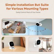 1pc 1080P Full HD Smart Wireless Surveillance Camera With Clear Color Night Vision, One-Way Voice Capture, And Advanced Motion Detection. Perfect For Security Monitoring, Home Security, And Outdoor Use With Elderly Or Pets. (Batteries Not Included) - White - View 4