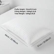 1pc Standard Size Down Feather Pillow, Luxury 3-Layer Structure, Soft Down-Proof Pillow Shell, Fluffy And Comfortable, Suitable For Side, Back And Stomach Sleeping - White - View 4