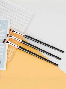 3pcs Precision Blade Eye Makeup Brush Set - Ultra-Thin Angled Design, Professional Eyebrow, Eyeliner And Eyelash Makeup Tools, Travel Essential Fine Eye Shaping Set, Perfect Birthday Gift For Women - latte color - View 4