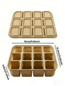 Khuôn silicon 12 ngăn có nắp, khuôn dẻo dễ lấy sản phẩm ra, thích hợp để làm cocktail/rượu whisky trong suốt, nước dùng và chuẩn bị bữa ăn, an toàn khi sử dụng trong máy rửa chén/lò nướng, có thể tái sử dụng... - Nhiều màu - Xem 17