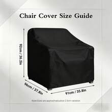 1 pieza Cubierta impermeable para silla de exterior, de poliéster, resistente a los rayos UV y al moho, protector transpirable para muebles de patio, se ajusta a sillas giratorias y mecedoras - Negro - Ver 10