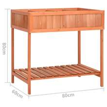 vidaXL Pflanzgefäß für Kräuter 80x60x80 cm Massivholz Tanne - A - Übersicht 7