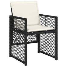 vidaXL 9-tlg. Garten-Essgruppe mit Kissen Schwarz Poly Rattan - A - Übersicht 4