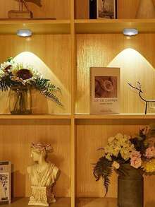 1 pieza Luz de gabinete creativa con efecto de ojo de gato y puesta de sol roja, funciona con 3 pilas AAA, lámpara de proyección de puesta de sol ajustable con LED, lámpara de mesita de noche, luz nocturna para dormitorio, luz nocturna para habitación infantil, luz de gabinete, luz de pared, adecuada para habitación infantil, pasillo, baño, sala de estar, decoración de armario - Luces de atardecer hexagonales - Ver 6