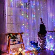 LED 窗簾燈串,8 種照明模式模擬星空閃爍 - AA 電池供電。適用於情人節、萬聖節、聖誕節節日燈光裝飾花環,居家臥室花園庭院舞台背景裝飾懸掛燈串,生日婚禮派對慶祝裝飾仙女燈串 - AA電池盒窗簾燈 - 查看 5