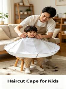 Portable Foldable Hair Cutting Cape With Hair Collector, Waterproof Reusable Nylon Hairdressing Apron For Adult, Suitable For Home Hair DIY - A - View 3