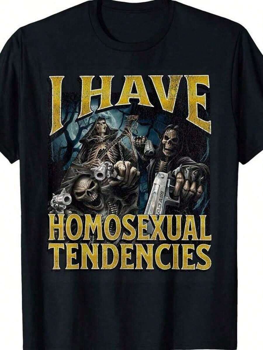 I Have Homosexuals Funny Hard Skeleton T Shirt Memesommer Tshirt - đen - Xem 1