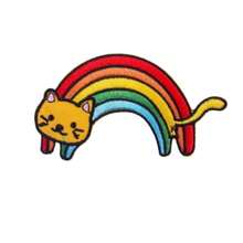 1pc Creative Cartoon Cat Embroidered Patch, Clothing Accessory Applique, Lesbian Pride T-Shirt Jacket Decor - Animal Embroidery DIY Patches - View 2