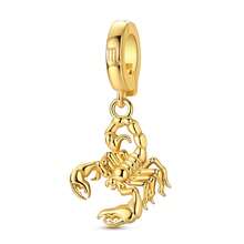 1 Stück 18K vergoldetes klassisches Vintage Zwölf Sternzeichen Kollektion Charm passend für originales Armband, Halskette, Anhänger, Perlen für DIY Schmuckherstellung, ideale Wahl für täglichen Schmuckzubehör von Frauen - überraschende Geburtstags Schmuckgeschenk - Gold - Übersicht 15