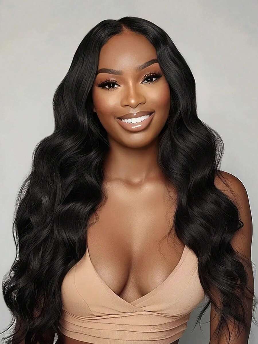 ARABELLA Tóc giả 4x4 Lace Closure Body Wave 100% tóc thật không keo, màu đen tự nhiên 16-26 inch, tóc nguyên bản mật độ 180%, tóc Brazil đen tự nhiên, mũ thoáng khí, dễ dùng cho người mới bắt đầu, dành cho nữ dùng hàng ngày - Natural Black - Xem 1