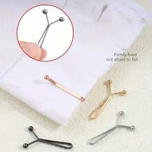 18Pcs, Seamless Shirt Cuff Clip Set - Adjustable Anti Slip Cuff Clip For Tightening The Waist And Securing Scarves - Available In Various Colors Including Rose Gold, Gold, Silver, And Black Metal. - 18PCS - View 9