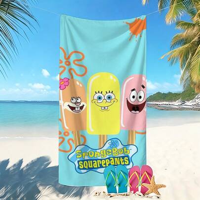 SpongeBob SquarePants 1条可爱沙滩巾：这款沙滩巾采用超柔软的超细纤维制成，印有可爱的卡通图案，经久耐用，速干，是海滩、泳池或休闲中心的理想之选。它防沙防晒，轻便舒适，是冲浪、游泳和瑜伽等活动的理想选择。