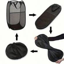 1 pieza Cesta de ropa plegable y emergente, cesto de ropa grande con asa ergonómica, cesta de ropa sucia portátil de malla, adecuada para lavandería, baño, dormitorio, sala de estar, almacenamiento doméstico, se puede usar como regalo de inauguración de la casa, artículos de limpieza del hogar, herramienta de organización de almacenamiento - Multicolor - Ver 7
