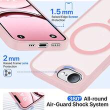 Ốp bảo vệ sạc không dây từ tính cho iPhone 17e 16e 17 16 15 14 13 12 11 17 Pro Max 15 Plus, Ốp điện thoại Apple 17 mờ bán trong suốt, Vỏ bảo vệ Apple 17 Pro Max, Mùa hè - Hồng - Xem 3