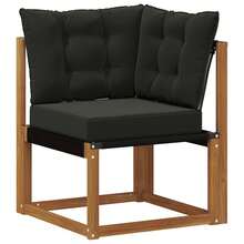 vidaXL Outdoor-Sofagarnitur mit Kissen 9 pcs Natürlich und Schwarz - A - Übersicht 5