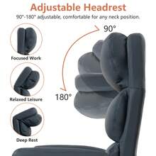 Adjustable Office Chair With High Backrest And Footrest, Load Capacity Up To 227 Kg, Ergonomic Executive Chair With Adjustable Armrests And Headrest, Suitable For Home Office, Gaming And Relaxation - Black - View 6