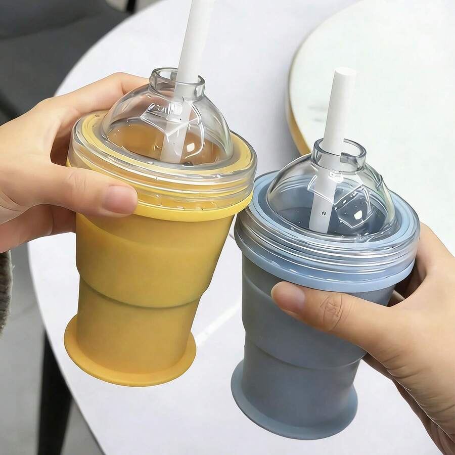 Cốc đá viên gấp gọn, cốc đá nén 3 trong 1, cốc nước mùa hè tiện dụng cho học sinh, túi đá silicon mini. - Nhiều màu - Xem 1