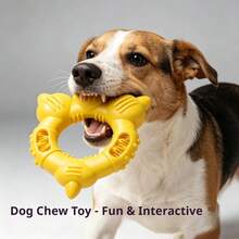 1个互动式狗狗磨牙玩具，橡胶材质，经久耐用，适合幼犬和大型犬玩耍，让狗狗开心玩耍！ - 彩色 - 查看 3