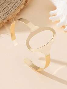 Elegant Hollow 3D Four-Leaf Flower Anklet, Adjustable Size, Suitable For Party Gift - Gold - View 3