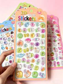 Cartoon Animal Embossed Stickers, 3D PVC Decorative Stickers Suitable For Water Bottles, Notebooks, Laptops, Phone Cases - Multiple Colors (style/packaging Random) - View 11