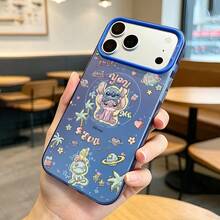 迪士尼手機殼，卡通史迪奇安琪情侶高顏值，適用於iphone17pro、12pro、14promax、16promax、ip17、16plus、15promax、、ip16、14plus、15pro、ip14、13promax、17air、12、11，可愛套防摔防摔防殼殼 - 藍色 - 查看 2