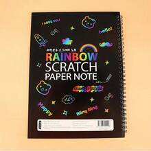 Rainbow Scratch Art Notebook Set (Includes Dedicated Scratch Pen) - Creative Set For Teens! Vibrant Colors, Scratch Out A Rainbow World, Black Background With Rainbow-Colored Doodle Paper, Easy To Scratch Without Getting Dirty, Stimulates Imagination And Creativity, Art And Craft DIY Painting Set, Children's Kindergarten Doodles, Back-To-School Gifts, Birthday And Holiday Gifts - Multicolor - View 5