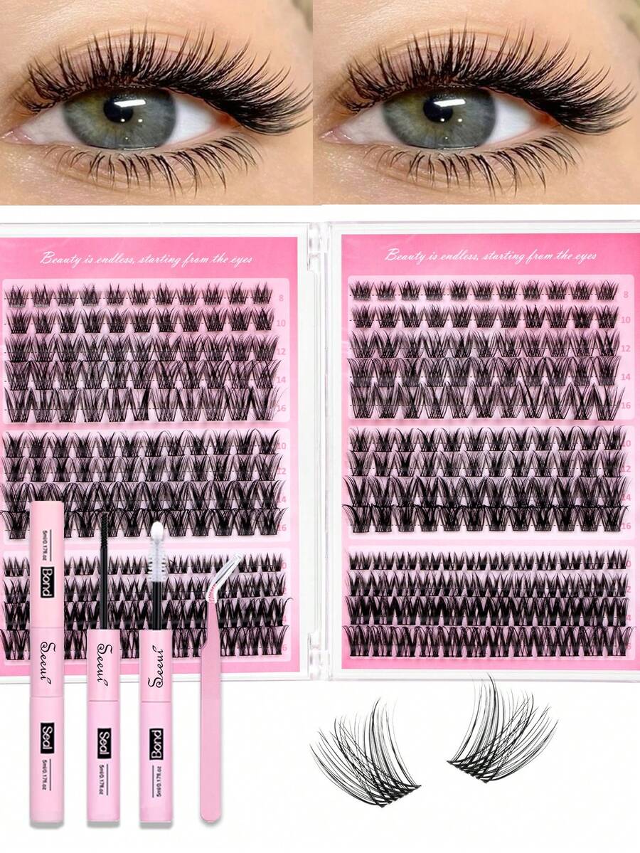 247pcs Eyelash Extension Kit, Including Adhesive & Sealant And Eyelash Extension Tools, Suitable For Daily Use, Parties, Travel Or Gifts For Family And Friends - Black - View 1