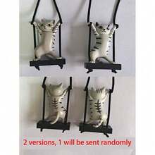 Spring Accessories Swinging Dancing Cat Car Hanging Ornament, Lovely Rearview Mirror Decoration For Vehicle Interior, Cute Goth Y2k Aesthetic Car Accessories, Sweet Heartwarming Gift For Birthday Anniversary Graduation Back To School Holiday Celebrations, Ideal Surprise Present For Car Owners Boyfriend Girlfriend Wife Mom Dad Friends Colleagues, Versatile Decorative Charm Also Used As Bag Charm Keychain Pendant Hanging Ornament, Adorable Dynamic Dancing Cat Design Adding Lovely Atmosphere To Car Interior, Premium Durable Material  For Daily Use In All Seasons, Perfect Decor For Sedan SUV Truck RV Vehicle Decoration, Fashionable Cute Style Enhancing Interior Aesthetic Suitable For Home Wall Window Hanging, All-Match Decorative Ornament Ideal For Various Gift Giving Occasions For Women Men Girls Boys - Grey - View 4