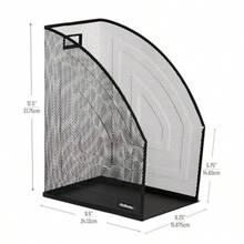 Mind Reader Vertical File Storage Desktop Organizer Workspace Office Metal Mesh 6.25"L x 10"W x 12.5"H Set of 2 Black - Negro - Ver 4