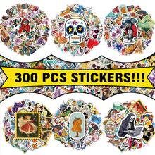 300PCS Skull Stickers Waterproof Vinyl Decals, Sugar Skull & Skeleton Stickers For Water Bottles Laptops Scrapbooking Luggage, Aesthetic Gothic Stickers For Teens Adults, DIY Stickers For Party Decor And Crafts Scrapbook Supplies - 1 Set - View 2