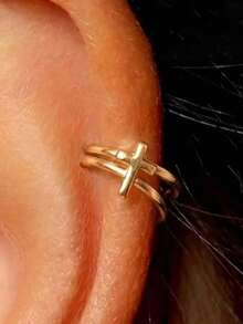 1pc Fashion Minimalist Star Earrings Stainless Steel Gold Color, Suitable For Women's Daily, Party, Holiday, Date Wear - Gold - View 8