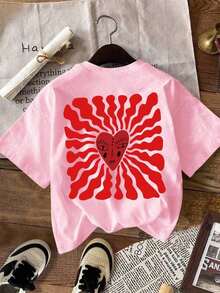 Spring Holiday Clothes, Women's Holiday Clothing, Women's Printed Crop Tops For Spring - 糖果粉 3 - 查看 3