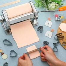 1pc Polymer Clay Roller Machine - Clay Presser Machine With 6 Thickness Options, 15cm 5.91 Inch Wide Roller, Thin 1 To 3mm For Craft Projects, Clay Tools And Clay Conditioning Machine - 1pcs - 查看 10