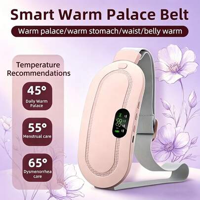 2026 Upgraded Rechargeable Menstrual Heating Pad, 3 Heat Settings & Pain Relief Heating Belt, 4 Vibration Massage Modes, Portable Electric Waist Massager With LED Display, Suitable For Women & Girls, Ideal Gift For Valentine's Day, Mother's Day And Other Holidays