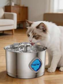 2.8L Pet Water Fountain, Cat Water Dispenser, Automatic Filter Impurities, With LED Blue Light, Super Quiet Water Pump, USB Powered (Adapter Not Included), Easy Installation, Motion Sensor Available For Purchase - 2.8L - View 2