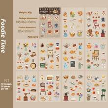 20pcs/Pack Vintage Travel & Baking Life Theme Stickers, Suitable For Decorating Cards, Frames, Laptops, Phone Cases, Cups, Magazines, Pencil Cases, Luggage, Desktops And School Supplies - A - View 8