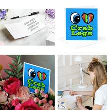 Dooni Designs - Tarjetas de felicitación con diseño de corazón y ojo con texto en inglésI Love Crab Individual Greeting Card - como en la imagen - Ver 1