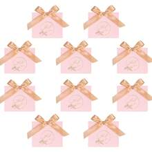 Elegant Thank You Gift Boxes 10Pcs Matte Paper Boxes With Satin Ribbon Bow Gold Foil Print Packaging Versatile Containers For All Special Occasions - Wave Cover - View 18