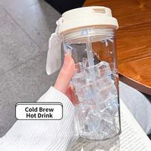 1件/5件 500ml 可愛心形蝴蝶結雙層塑膠水瓶，平底杯、咖啡杯、車用杯、水瓶、戶外水瓶、茶杯，附直飲吸管設計。適用於戶外、辦公室、居家、學校、健身房、旅行等場合。生日禮物、節日禮物、開學禮物、情人節禮物。冰咖啡 - 多色1 - 查看 14