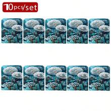 1件/4件/6件/10件装蓝色蒲公英印花毛绒椅套，可拆卸短绒面料椅套，椅背保护套，四季皆宜，节日装饰，适用于餐厅、客厅、办公室、酒店 - 彩色 - 查看 12