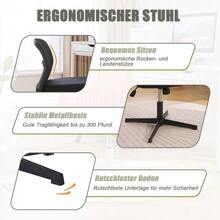 Armless Office Chairs, Reading Chairs With Wide Cushions, Lounge Chairs For Sitting With Crossed Legs, Rocking Function, Height Adjustable, 360° Swivel - Black - View 6