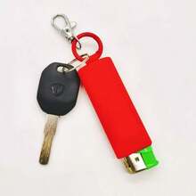 1pc/3pcs Silicone Lighter Holder Keychain, Portable Mini Lighter Protective Case Anti-Lost Anti-Slip Lighter Keyring, Colorful Soft Silicone Waterproof Outdoor Daily Carry Accessory, Suitable For BIC J6 Full Size Lighters - Fashionable Durable Scratch-Resistant Lighter Case, Windproof Minimalist Vintage Durable J6, Unisex Lighter Keychain Accessory - Multiple Styles - View 4