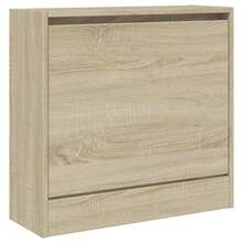 vidaXL Schuhregal Sonoma-Eiche 60x21x57 cm Holzwerkstoff - Braun - Übersicht 4